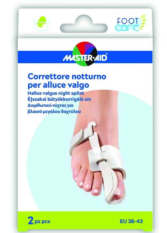 CORRETTORE NOTTE ALLUCE VALGO MASTER-AID FOOTCARE 36-43 2 PEZZI D10 - Farmacia Sant Anna SAS del Dott. Mariani Federigo