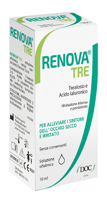 RENOVA TRE COLLIRIO A BASE DI TREALOSIO E ACIDO IALURONICO 10 ML SENZA CONSERVANTI - Farmacia Sant Anna SAS del Dott. Mariani Federigo