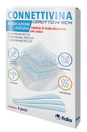 CEROTTO CONNETTIVINA HITECH 4 MISURE MISTE 2 PEZZI 6 X 7 CM + 1 PEZZO 10 X 10 CM + 1 PEZZO 8 X 12 CM - Farmacia Sant Anna SAS del Dott. Mariani Federigo
