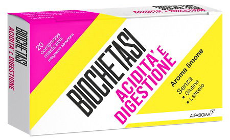 BIOCHETASI ACIDITA' E DIGESTIONE 20 COMPRESSE MASTICABILI AROMA LIMONE - Farmacia Sant Anna SAS del Dott. Mariani Federigo