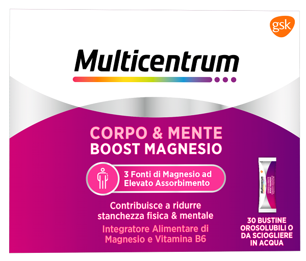 MULTICENTRUM BOOST MAGNESIO 30 BUSTINE - Farmacia Sant Anna SAS del Dott. Mariani Federigo