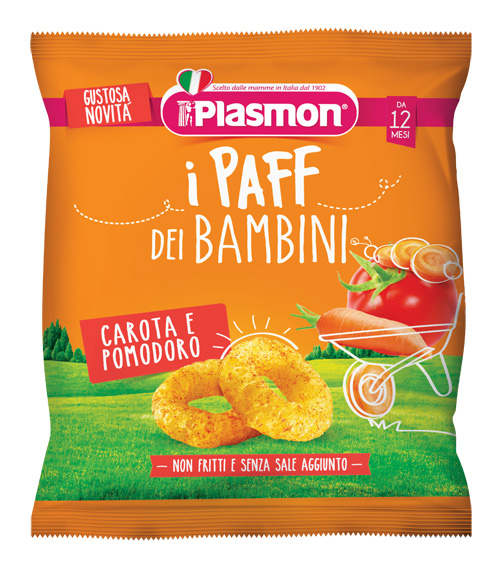 PLASMON DRY SNACK PAFF CAROTA POMODORO 15 G - Farmacia Sant Anna SAS del Dott. Mariani Federigo