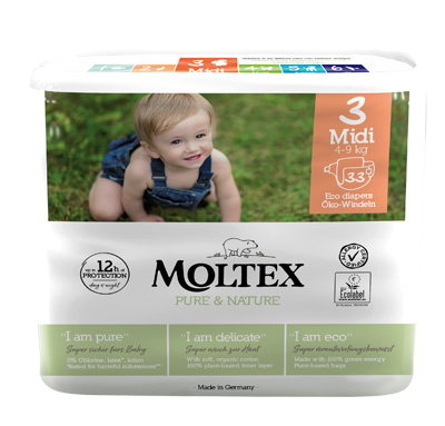 PANNOLINI MOLTEX PURE & NATURE MIDI 4-9 KG TAGLIA 3 33 PEZZI - Farmacia Sant Anna SAS del Dott. Mariani Federigo