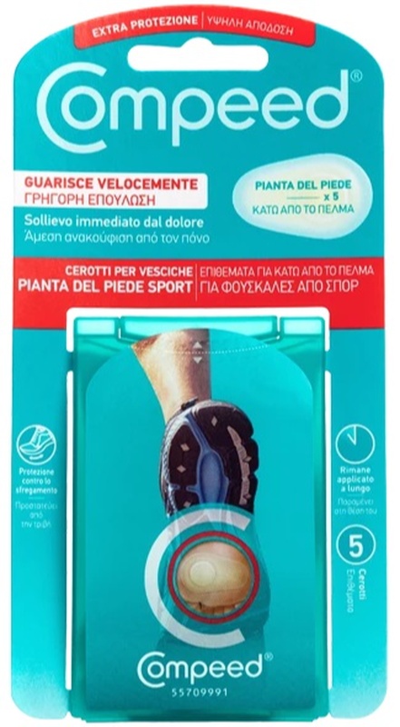 COMPEED CEROTTI PER VESCICHE PIANTA PIEDE SPORT 5 PEZZI - Farmacia Sant Anna SAS del Dott. Mariani Federigo