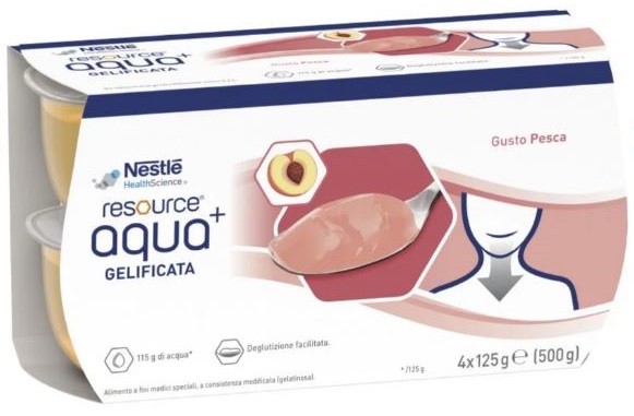 RESOURCE AQUA ACQUA GELIFICATA+PEACH CUP 6 4X125 G - Farmacia Sant Anna SAS del Dott. Mariani Federigo