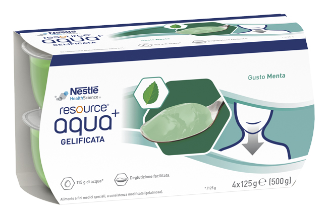 RESOURCE AQUA ACQUA GELIFICATA+MINT CUP 6 4X125 G - Farmacia Sant Anna SAS del Dott. Mariani Federigo