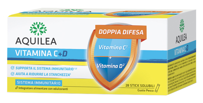AQUILEA VITAMINA C+D 28 BUSTINE STICK - Farmacia Sant Anna SAS del Dott. Mariani Federigo