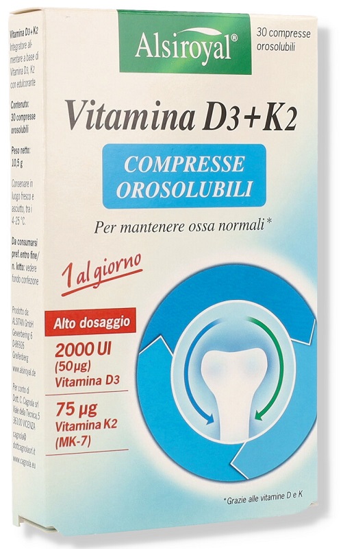 ALSIROYAL VITAMINA D3+K2 30 COMPRESSE OROSOLUBILI - Farmacia Sant Anna SAS del Dott. Mariani Federigo