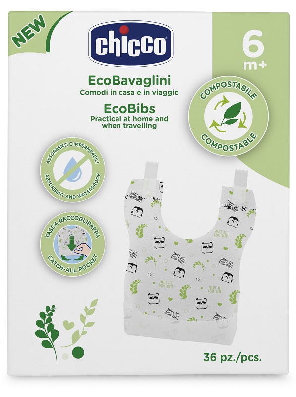 CHICCO BAVAGLINI MONOUSO COMPOSTABILI 36 PEZZI - Farmacia Sant Anna SAS del Dott. Mariani Federigo