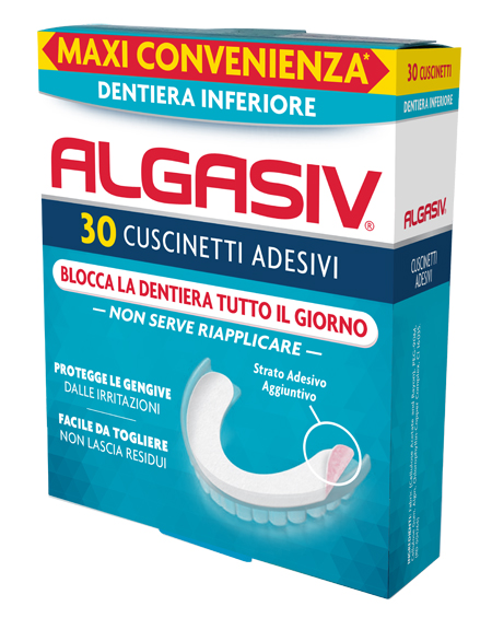 ALGASIV ADESIVO PER PROTESI DENTARIA INFERIORE 30 PEZZI - Farmacia Sant Anna SAS del Dott. Mariani Federigo