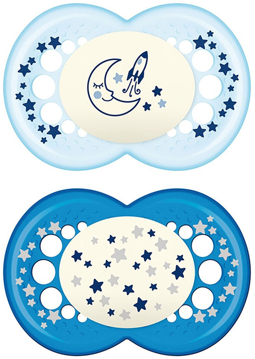 MAM SUCCHIETTO ORIGINAL NIGHT 6+ MESI SILICONE MASCHIO 2 PEZZI - Farmacia Sant Anna SAS del Dott. Mariani Federigo