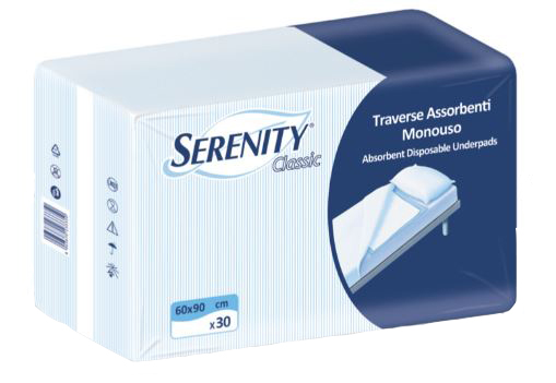 TRAVERSA SALVAMATERASSO PER INCONTINENZA SERENITY RELAX 60X90 CM 30 PEZZI - Farmacia Sant Anna SAS del Dott. Mariani Federigo
