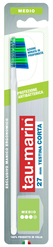 TAUMARIN PROFESSIONAL SPAZZOLINO 27 MEDIO TESTINA CORTA PROTEZIONE ANTIBATTERICA - Farmacia Sant Anna SAS del Dott. Mariani Federigo