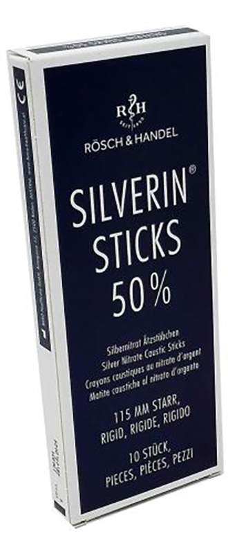 MATITA CAUSTICA SILVERIN NITRATO D'ARGENTO 50% RIGIDA LUNGHEZZA 115 MM 10 PEZZI - Farmacia Sant Anna SAS del Dott. Mariani Federigo