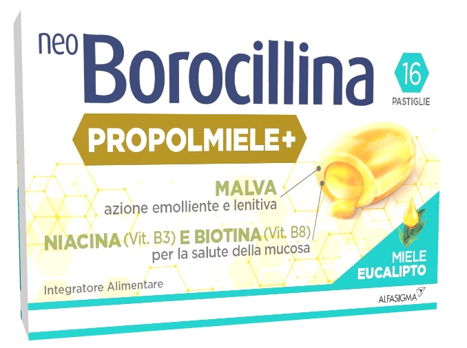 NEOBOROCILLINA PROPOLMIELE+ MIELE/EUCALIPTO 16 PASTIGLIE - Farmacia Sant Anna SAS del Dott. Mariani Federigo