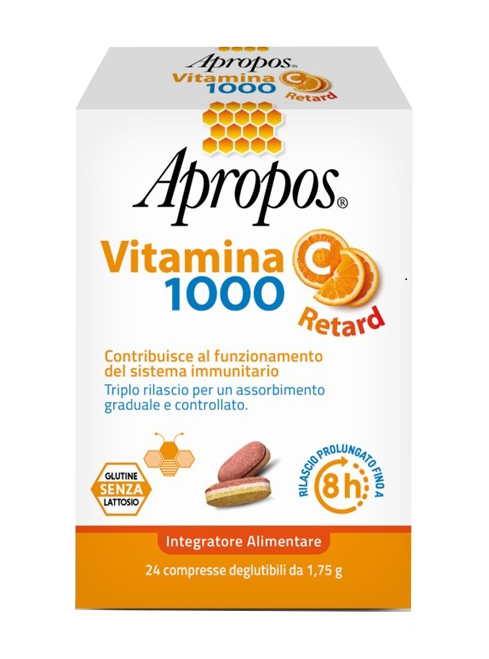 APROPOS VITAMINA C 1000 A RILASCIO PROLUNGATO 24 COMPRESSE DEGLUTIBILI - Farmacia Sant Anna SAS del Dott. Mariani Federigo