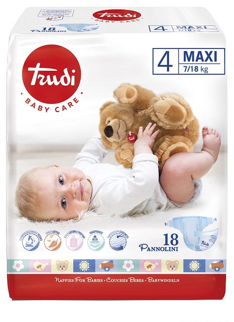 TRUDI BABY CARE PANNOLINO BAMBINI MAXI 7/18 KG 18 PEZZI - Farmacia Sant Anna SAS del Dott. Mariani Federigo