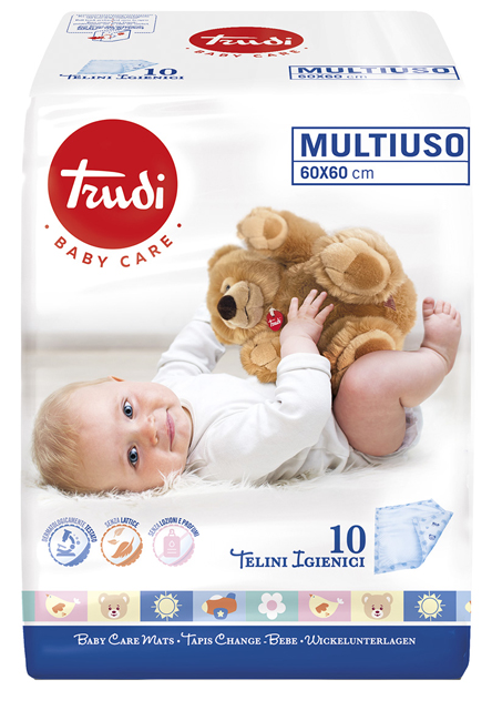 TRUDI BABY CARE TELINI MULTIUSO 60X60 CM 10 PEZZI - Farmacia Sant Anna SAS del Dott. Mariani Federigo