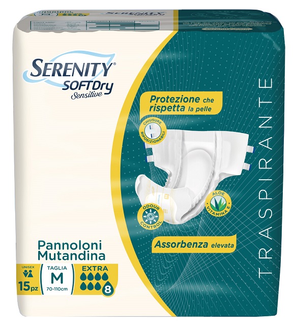 PANNOLONE MUTANDINA SERENITY SD SENSITIVE EXTRA M 15 PEZZI - Farmacia Sant Anna SAS del Dott. Mariani Federigo