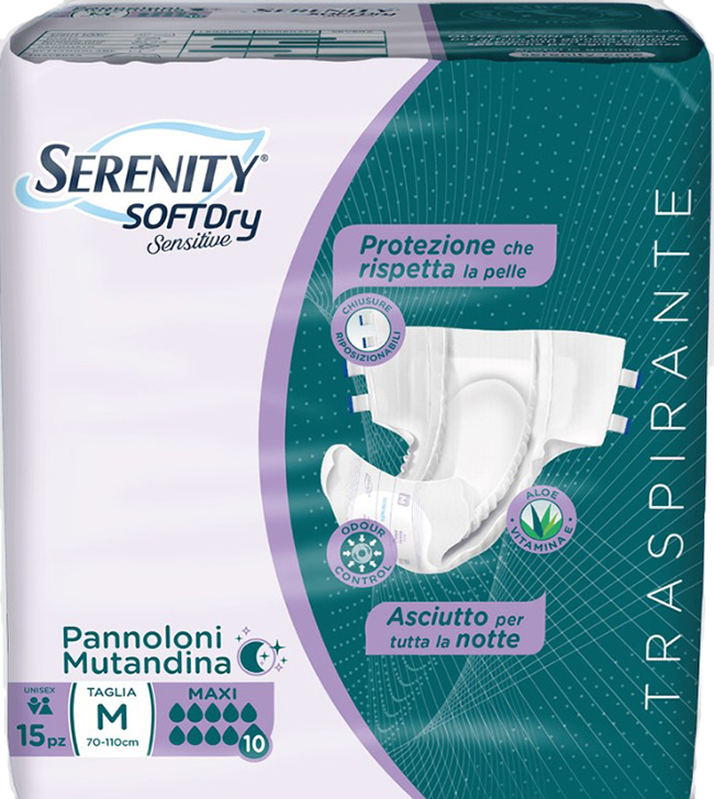 PANNOLONE MUTANDINA SERENITY SD SENSITIVE MAXI M 15 PEZZI - Farmacia Sant Anna SAS del Dott. Mariani Federigo