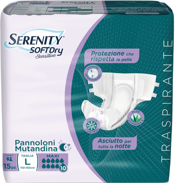 PANNOLONE MUTANDINA SERENITY SD SENSITIVE MAXI L 15 PEZZI - Farmacia Sant Anna SAS del Dott. Mariani Federigo