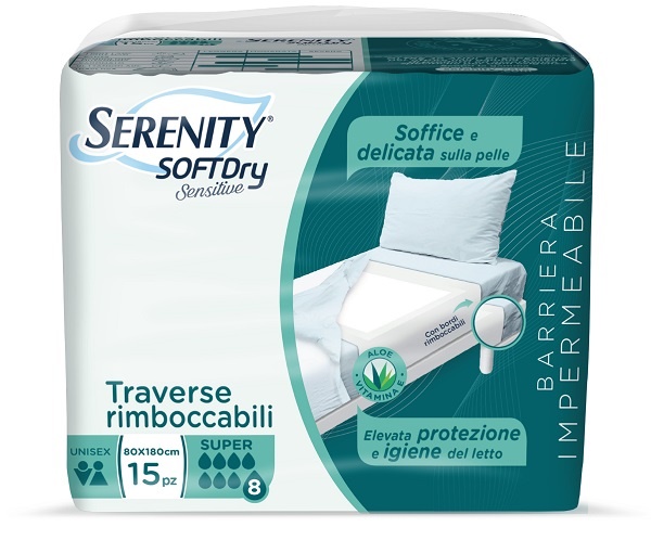 SERENITY TRAVERSA SD SENSIIVE SUPER 80X180 CM 15 PEZZI - Farmacia Sant Anna SAS del Dott. Mariani Federigo