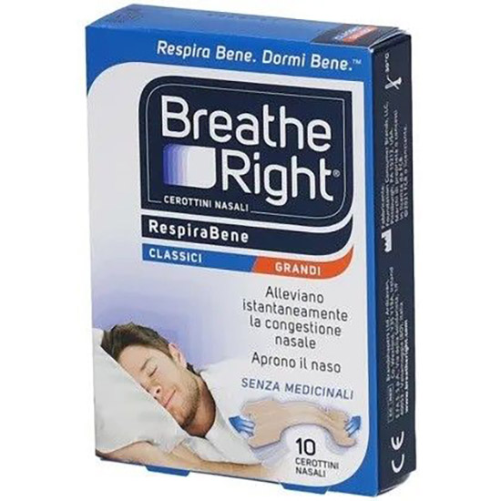 CEROTTI NASALI BREATHE RIGHT CLASSICI GRANDI 10 PEZZI - Farmacia Sant Anna SAS del Dott. Mariani Federigo