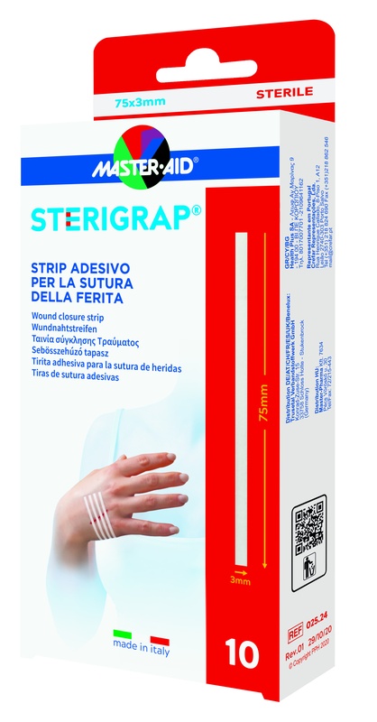 MASTER-AID STERIGRAP STRIP ADESIVO SUTURA FERITE 75X3 MM 10 PEZZI - Farmacia Sant Anna SAS del Dott. Mariani Federigo