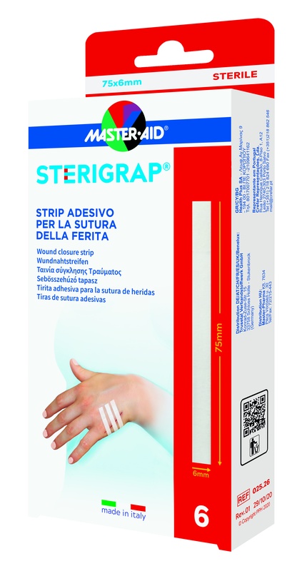 MASTER-AID STERIGRAP STRIP ADESIVO SUTURA FERITE 75X6 MM 6 PEZZI - Farmacia Sant Anna SAS del Dott. Mariani Federigo