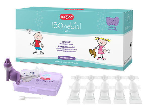 ISONEBIAL KIT PULIZIA CAVITA' NASALI 20 FLACONCINI MONODOSE 5 ML + SIRINGA LUER LOCK SOFT-JECK + AGO CANNULA + NEBULIZZATORE SPRAY - Farmacia Sant Anna SAS del Dott. Mariani Federigo