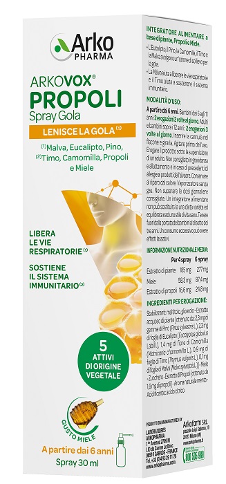 ARKOVOX PROPOLI SPRAY 30 ML - Farmacia Sant Anna SAS del Dott. Mariani Federigo