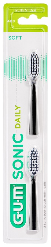 GUM SONIC DAILY SPAZZOLINO BATTERIA REFILL BLACK 2 PEZZI - Farmacia Sant Anna SAS del Dott. Mariani Federigo