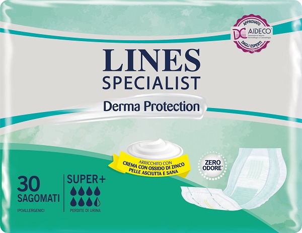 PANNOLONE PER INCONTINENZA LINES SPECIALIST DERMA SAGOMATO SUPER+ 30 PEZZI - Farmacia Sant Anna SAS del Dott. Mariani Federigo