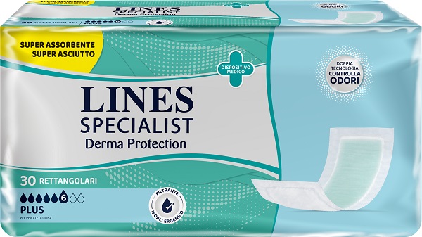 PANNOLONE PER INCONTINENZA LINES SPECIALIST DERMA RETTANGOLARE 30 PEZZI - Farmacia Sant Anna SAS del Dott. Mariani Federigo