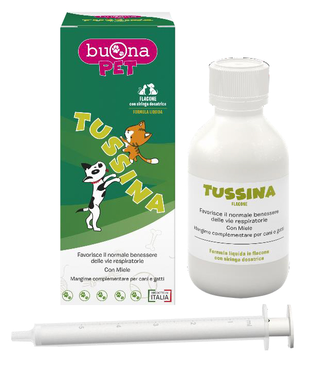 TUSSINA FLACONE CANI E GATTI CON SIRINGA DOSATRICE 100 G BUONAPET - Farmacia Sant Anna SAS del Dott. Mariani Federigo