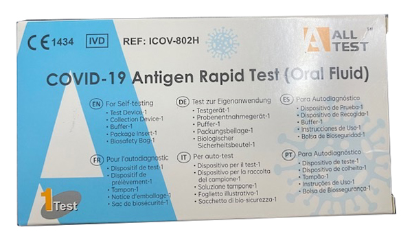 TEST ANTIGENICO RAPIDO COVID-19 ALLTEST AUTODIAGNOSTICO DETERMINAZIONE QUALITATIVA ANTIGENI SARS-COV-2 IN CAMPIONI SALIVARI MEDIANTE IMMUNOCROMATOGRAFIA - Farmacia Sant Anna SAS del Dott. Mariani Federigo