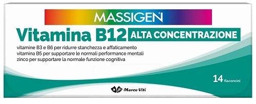 MASSIGEN VITAMINA B12 ALTA CONCENTRAZIONE 14 FLACONCINI - Farmacia Sant Anna SAS del Dott. Mariani Federigo