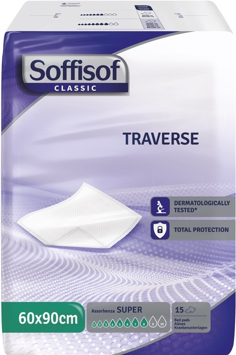 TRAVERSA PER INCONTINENZA SOFFISOF CLASSIC 8 GOCCE 60 X 90 15 PEZZI - Farmacia Sant Anna SAS del Dott. Mariani Federigo