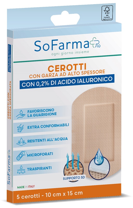 CEROTTO CICATRIZZANTE 10X15 CM 5 PEZZI SOFARMAPIU' - Farmacia Sant Anna SAS del Dott. Mariani Federigo