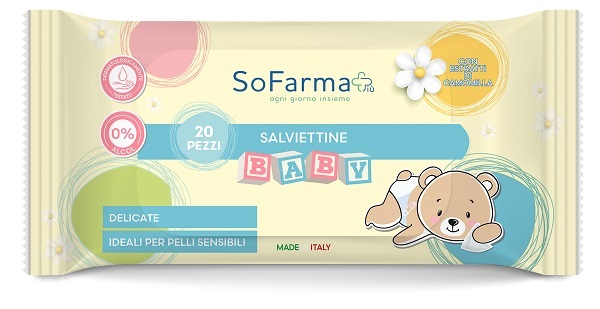 SALVIETTINE BABY CAMOMILLA 20 PEZZI SOFARMAPIU' - Farmacia Sant Anna SAS del Dott. Mariani Federigo